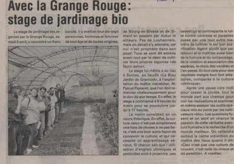 Stages jardinage bio pour amateurs avec la Grange Rouge